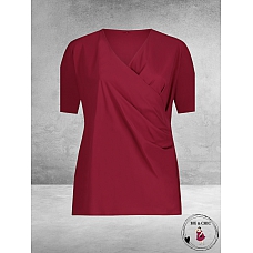Plus Basics Wrap Top Ruby Red